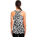 Black And White Jaguar Pattern Print Women's Racerback Tank Top