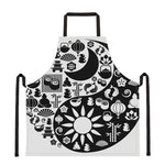 Black And White Japanese Yin Yang Print Apron