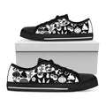Black And White Japanese Yin Yang Print Black Low Top Sneakers