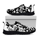Black And White Japanese Yin Yang Print Black Sneakers