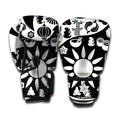 Black And White Japanese Yin Yang Print Boxing Gloves