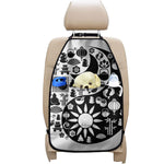 Black And White Japanese Yin Yang Print Car Seat Organizers