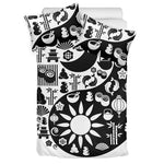 Black And White Japanese Yin Yang Print Duvet Cover Bedding Set