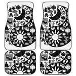 Black And White Japanese Yin Yang Print Front and Back Car Floor Mats