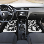 Black And White Japanese Yin Yang Print Front and Back Car Floor Mats