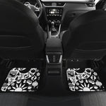 Black And White Japanese Yin Yang Print Front and Back Car Floor Mats