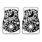 Black And White Japanese Yin Yang Print Front Car Floor Mats