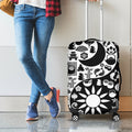 Black And White Japanese Yin Yang Print Luggage Cover