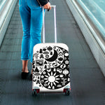 Black And White Japanese Yin Yang Print Luggage Cover
