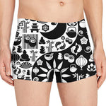 Black And White Japanese Yin Yang Print Men's Boxer Briefs