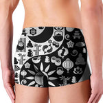 Black And White Japanese Yin Yang Print Men's Boxer Briefs