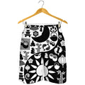 Black And White Japanese Yin Yang Print Men's Shorts