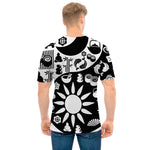 Black And White Japanese Yin Yang Print Men's T-Shirt