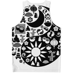 Black And White Japanese Yin Yang Print Men's Tank Top