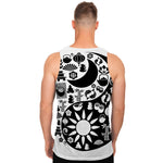 Black And White Japanese Yin Yang Print Men's Tank Top