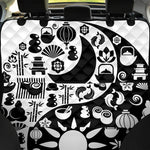 Black And White Japanese Yin Yang Print Pet Car Back Seat Cover