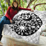 Black And White Japanese Yin Yang Print Quilt