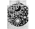 Black And White Japanese Yin Yang Print Quilt Bed Set