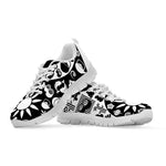 Black And White Japanese Yin Yang Print White Sneakers