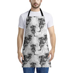 Black And White Jellyfish Pattern Print Apron