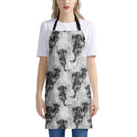 Black And White Jellyfish Pattern Print Apron