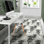 Black And White Jellyfish Pattern Print Area Rug