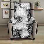 Black And White Jellyfish Pattern Print Armchair Protector