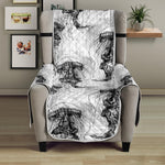 Black And White Jellyfish Pattern Print Armchair Protector