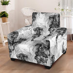 Black And White Jellyfish Pattern Print Armchair Slipcover