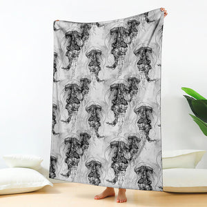 Black And White Jellyfish Pattern Print Blanket