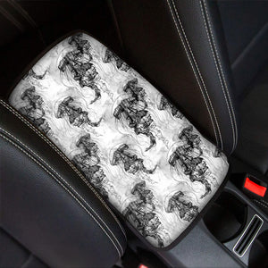 Black And White Jellyfish Pattern Print Car Center Console Cover