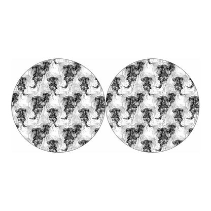 Black And White Jellyfish Pattern Print Car Coasters