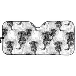 Black And White Jellyfish Pattern Print Car Sun Shade