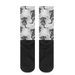 Black And White Jellyfish Pattern Print Crew Socks