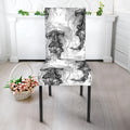 Black And White Jellyfish Pattern Print Dining Chair Slipcover