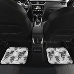 Black And White Jellyfish Pattern Print Front and Back Car Floor Mats