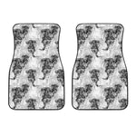 Black And White Jellyfish Pattern Print Front Car Floor Mats