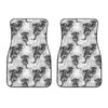 Black And White Jellyfish Pattern Print Front Car Floor Mats