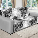 Black And White Jellyfish Pattern Print Futon Protector