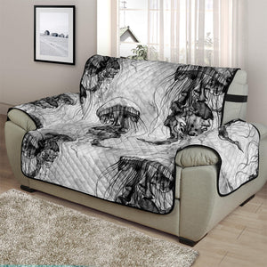 Black And White Jellyfish Pattern Print Half Sofa Protector