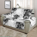 Black And White Jellyfish Pattern Print Half Sofa Protector