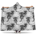 Black And White Jellyfish Pattern Print Hooded Blanket
