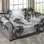 Black And White Jellyfish Pattern Print Loveseat Protector