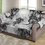 Black And White Jellyfish Pattern Print Loveseat Protector