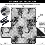 Black And White Jellyfish Pattern Print Loveseat Protector