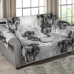 Black And White Jellyfish Pattern Print Loveseat Protector