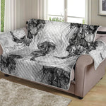 Black And White Jellyfish Pattern Print Loveseat Protector