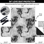 Black And White Jellyfish Pattern Print Loveseat Protector