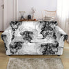 Black And White Jellyfish Pattern Print Loveseat Slipcover