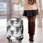 Black And White Jellyfish Pattern Print Luggage Cover